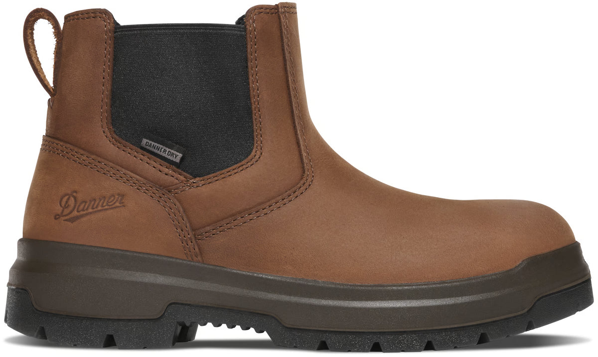 Danner Women's Ground Control 5" Waterproof Chelsea Work Boot - Brown - 14523 5 / Medium / Brown - Overlook Boots