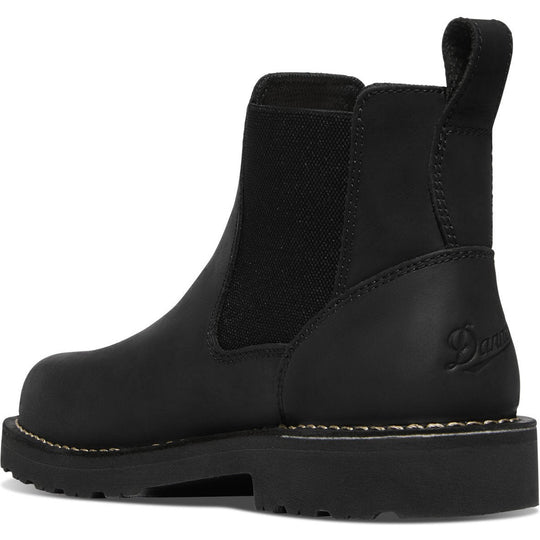 Danner Men's Bull Run 6" Plain Toe Chelsea Work Boot -Black- 15483 - Overlook Boots