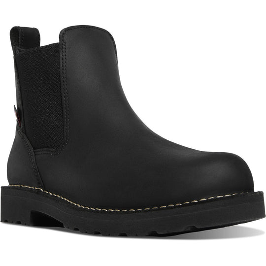 Danner Men's Bull Run 6" Plain Toe Chelsea Work Boot -Black- 15483 - Overlook Boots