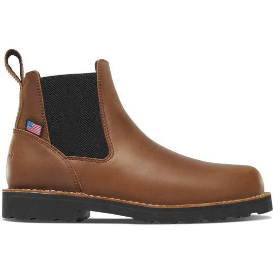 Danner Men's Bull Run 6" Plain Toe Slip On Work Boot- Tobacco- 15486 - Overlook Boots