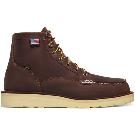 Danner Men's Bull Run GORE-TEX® 6" Plain Toe Waterproof Slip Resistant Work Boot -Brown- 15588 - Overlook Boots
