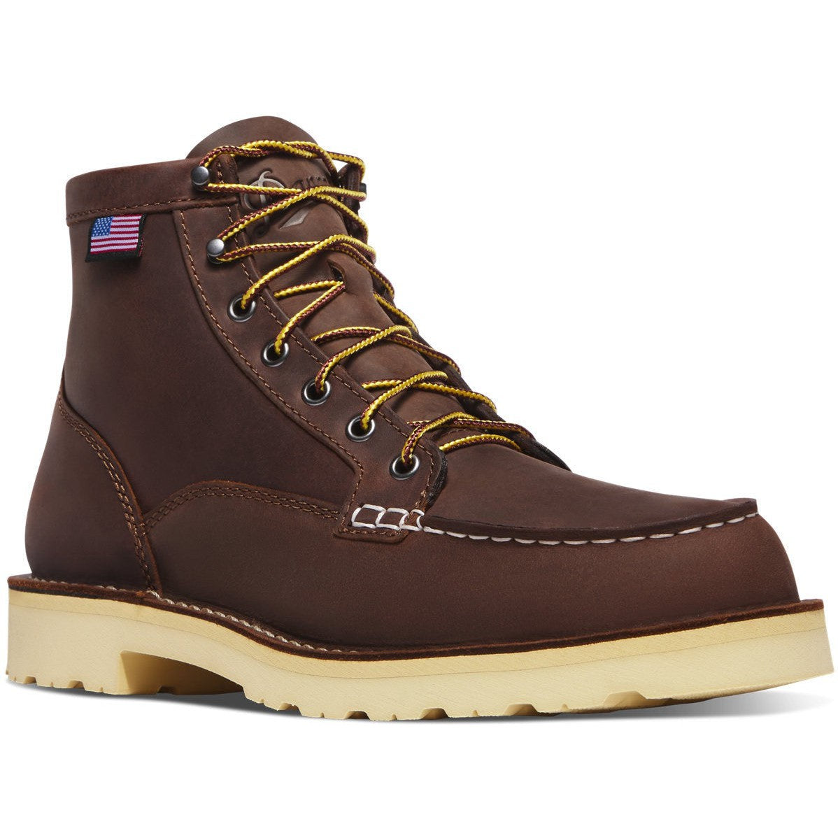 Danner Men's Bull Run 6" Moc Toe Work Boot -Brown- 15590 - Overlook Boots