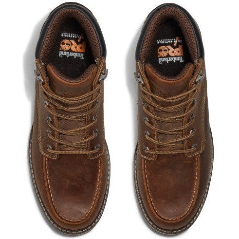 Timberland PRO Men's Irvine 6" Soft Toe Moc Toe Wedge Work Boot - Brown - TB1A42TY214 - Overlook Boots