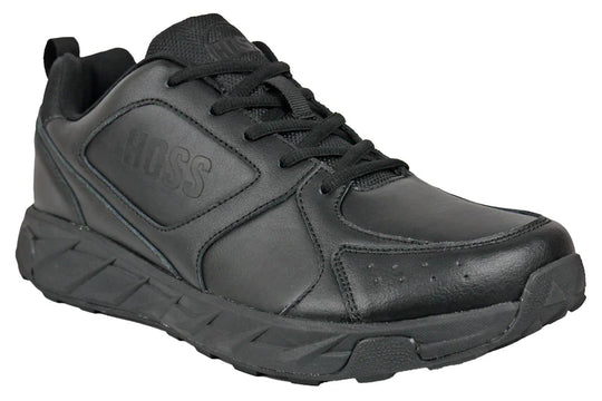 Hoss Men's Beta Soft Toe Slip Resistant Work Shoe - Black - 50161 7 / Wide / Black - Overlook Boots