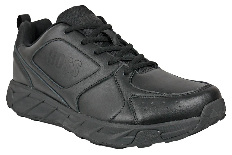 Hoss Men's Beta Soft Toe Slip Resistant Work Shoe - Black - 50161 7 / Wide / Black - Overlook Boots