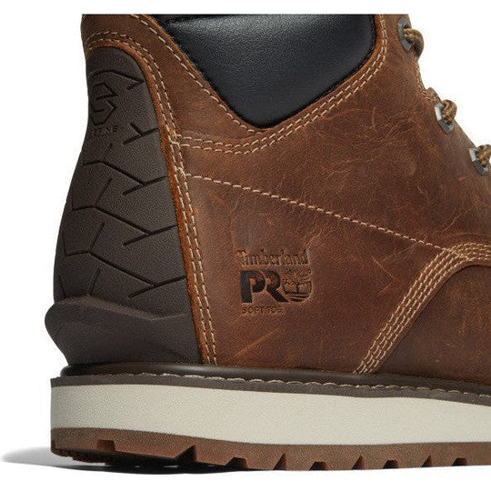 Timberland PRO Men's Irvine 6" Soft Toe Moc Toe Wedge Work Boot - Brown - TB1A42TY214 - Overlook Boots