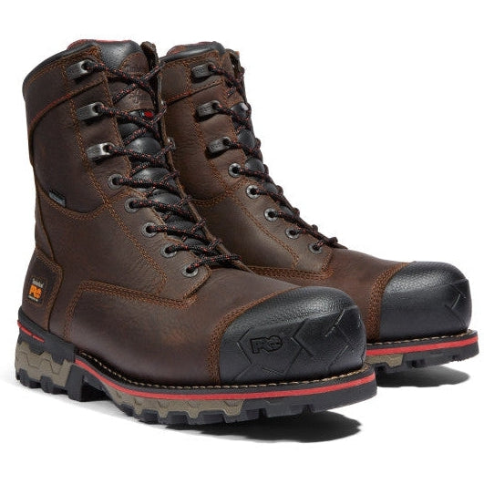 Timberland PRO Men's Boondock 8" Composite Toe Waterproof 1000G Insulated Work Boot - Brown - TB1A128P214 7 / Wide / Brown - Overlook Boots