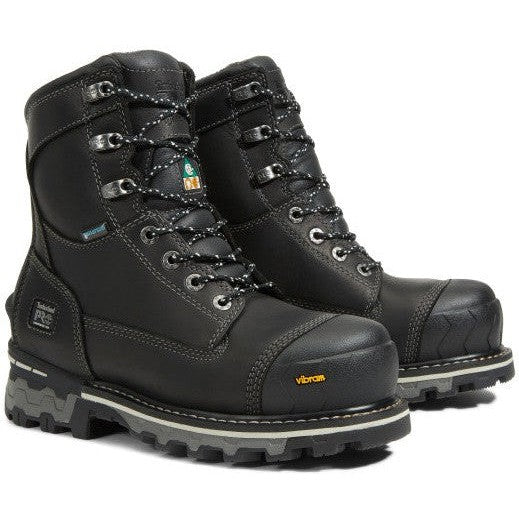 Timberland PRO Women's Boondock 8" Composite Toe Waterproof Puncture Resistant 200G Insulated Work Boot - Black - TB1A5R7K001 5.5 / Wide / Black - Overlook Boots
