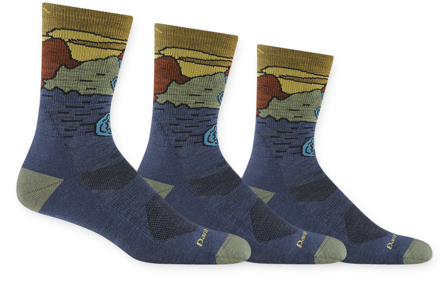 Men's Darn Tough Chasing Waterfalls Micro Crew Lightweight Hiking Socks - 5020 - 3 PACK - Overlook Boots