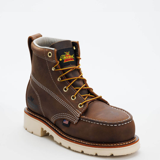 Thorogood Women's American Heritage 6" Steel Toe Moc Toe MAXwear 90 Work Boot - Brown - 504-4375 - Overlook Boots