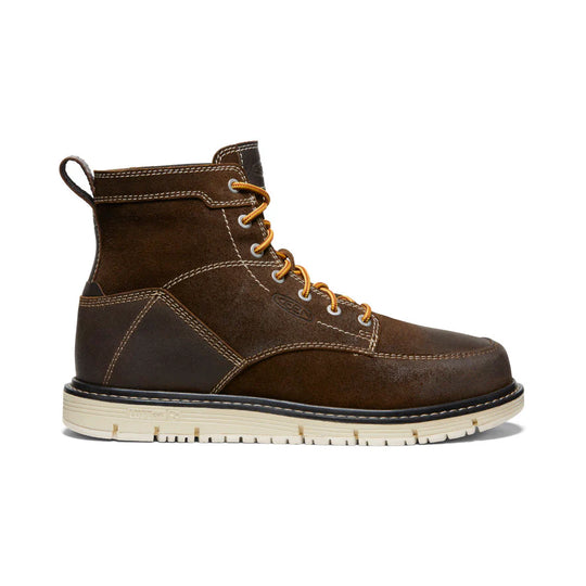 Keen Men's San Jose 6" Soft Toe Slip Resistant Work Boot - Coffee Bean - 1027119 7 / Medium / Brown - Overlook Boots