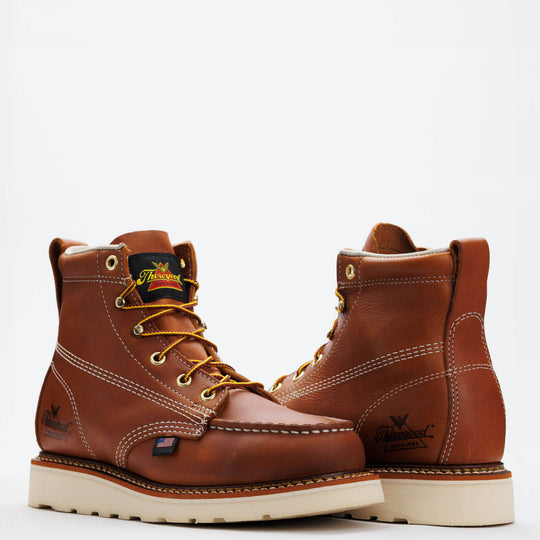 Thorogood Women's American 6" Moc Toe Wedge Work Boot -Tobacco- 514-4200  - Overlook Boots
