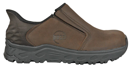 Hoss Men's McKee Soft Toe Slip Resistant Slip On Work Shoe - Brown - 50240 - Overlook Boots