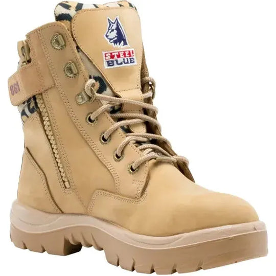 Steel Blue Women's Jungle 6" Water Resistant Cross Zip Ankle Boot - Sand - 812861 4 / Wide / Sand - Overlook Boots