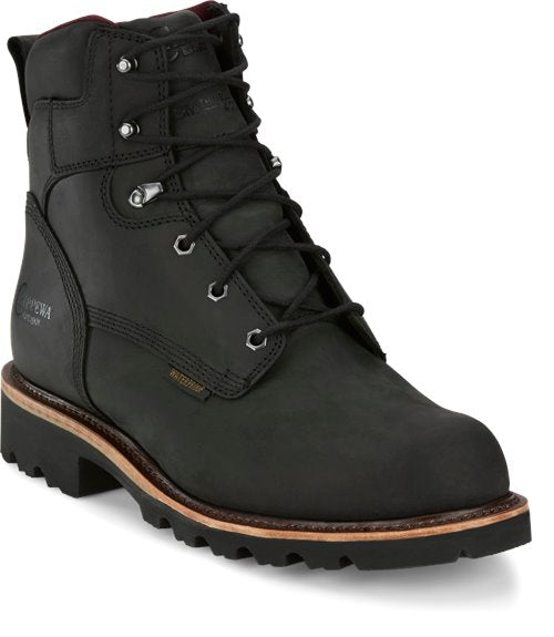 Chippewa Men's Super DNA 6" Steel Toe Waterproof Lace Up Work Boot - Black - 59201 - Overlook Boots
