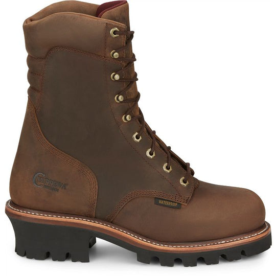 Chippewa Men's 9" Steel Toe Waterproof Ins Logger Work Boot - Brown - 59405 - Overlook Boots