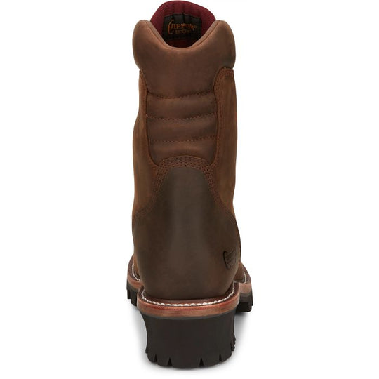 Chippewa Men's Super Dna 9" Plain Toe Waterproof Lace Up Work Boot -Brown- 59406 - Overlook Boots