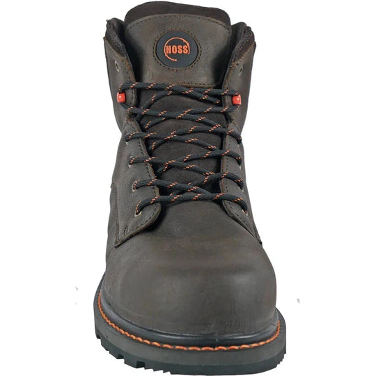 Hoss Men's Carson 6" Soft Toe Slip Resistant Work Boot - Brown 60414  - Overlook Boots