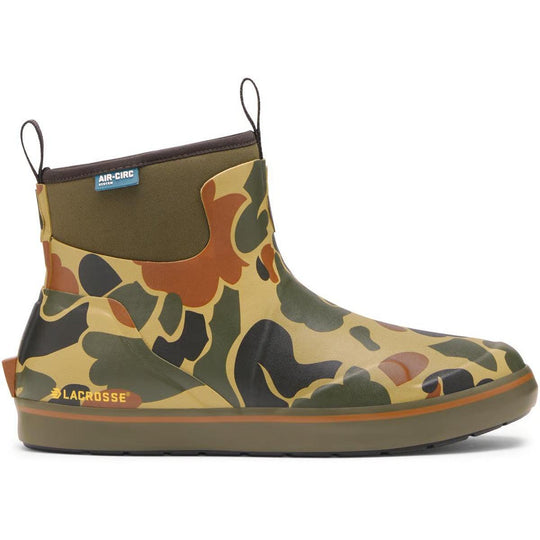 LaCrosse Men's Alpha 6" Waterproof Slip Resistant Slip On Deck Boot- Camo- 632440 7 / Medium / Hardwoods Duck Camo - Overlook Boots