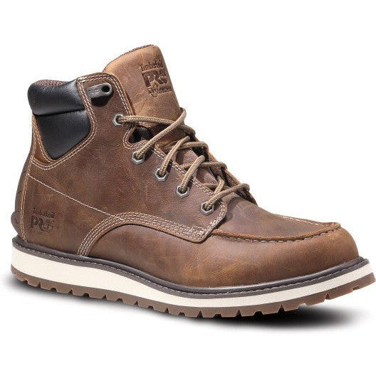 Timberland PRO Men's Irvine 6" Soft Toe Moc Toe Wedge Work Boot - Brown - TB1A42TY214 - Overlook Boots