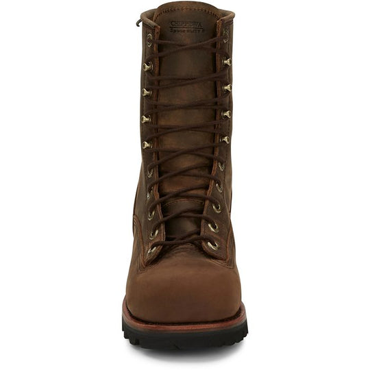 Chippewa Men's Paladin 8" Steel Toe Waterproof Logger Work Boot- Brown- 73101 - Overlook Boots