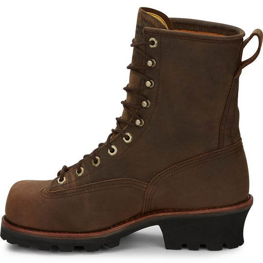 Chippewa Men's Paladin 8" Steel Toe Waterproof Logger Work Boot- Brown- 73101 - Overlook Boots