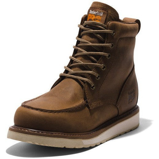 Timberland PRO Men's Wedge 6" Soft Toe Moc Toe Work Boot - Brown - TB1A5SXH214 - Overlook Boots