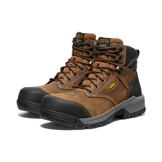 Keen Women's ESD Evanston 6" Carbon Toe Waterproof Work Boot - Brown - 1029391 - Overlook Boots