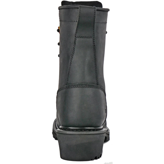 Hoss Men's Cross Cut 8" Composite Toe Waterproof Puncture Resistant Logger Work Boot - Black - 80114 - Overlook Boots