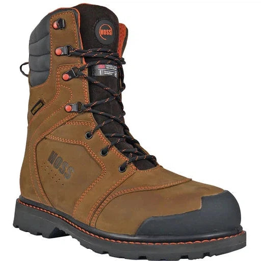 Hoss Men's Clash 9" Composite Toe Waterproof 1000G Insulated Puncture Resistant Work Boot - Brown - 80264 7 / Medium / Brown - Overlook Boots