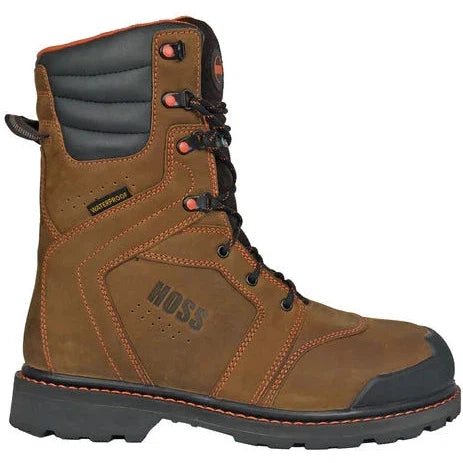 Hoss Men's Clash 9" Composite Toe Waterproof 1000G Insulated Puncture Resistant Work Boot - Brown - 80264 - Overlook Boots