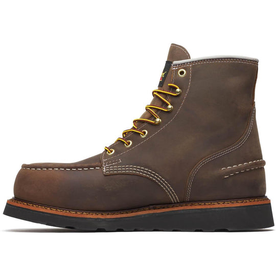 Thorogood Men's 1957 Series 6" Steel Moc Toe WP BLK Wedge Work Boot - Brown - 804-3676 - Overlook Boots