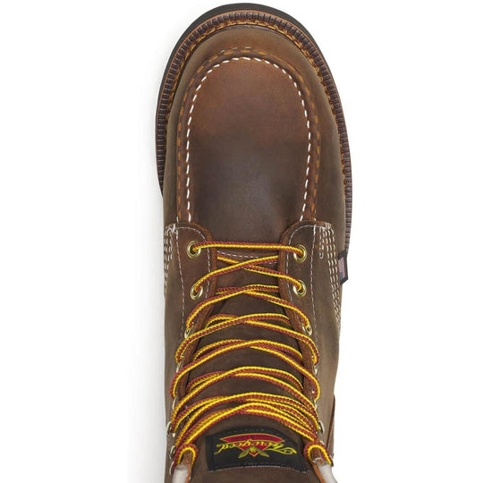 Thorogood Men's 1957 Series 8" Steel Moc Toe WP BLK Wedge Work Boot - Brown - 804-3878 - Overlook Boots