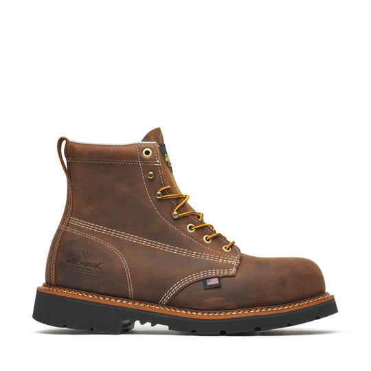 Thorogood Men's American Heritage 6" Steel Toe Slip Resistant Work Boot - Brown - 804-4111 7 / Medium / Brown - Overlook Boots