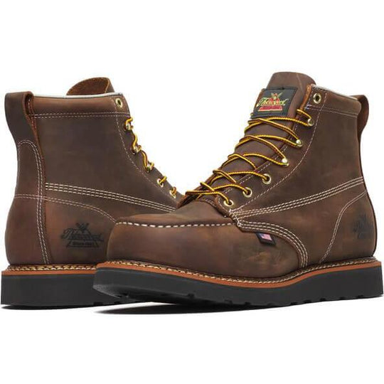 Thorogood Men's American Heritage 6" Steel Toe Wedge Work Boot - Brown - 804-4135 - Overlook Boots