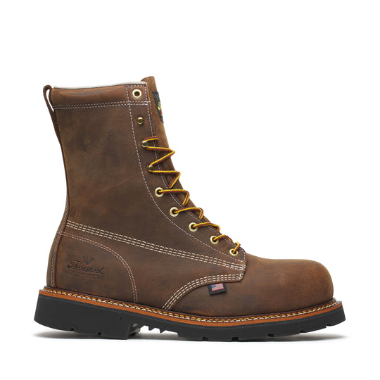Thorogood Men's American Heritage 8" Steel Toe Slip Resistant Work Boot - Brown - 804-4211 7 / Medium / Brown - Overlook Boots