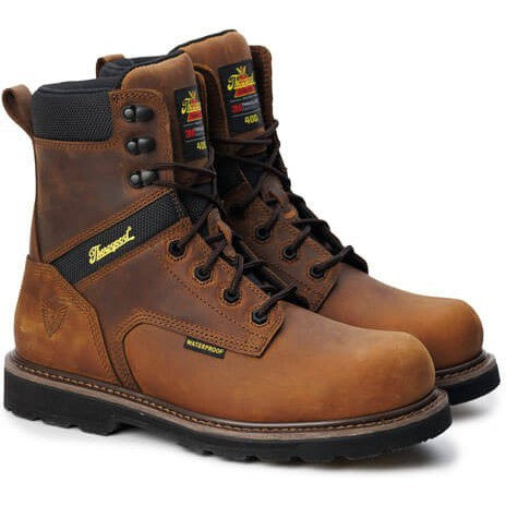 Thorogood Men's Jobsite 8" Safety Toe Waterproof 400G Work Boot -Horse - 804-4244 - Overlook Boots