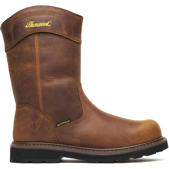 Thorogood Men's Wellington V-Series 11" Semi-oblique Waterproof Work Boot- 804-4343 7 / Medium / Brown - Overlook Boots