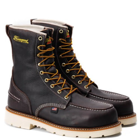 Thorogood Men's 1957 Series 8" Steel Toe Waterproof Made in USA Work Boot- 804-4941 8 / Medium / Brown - Overlook Boots