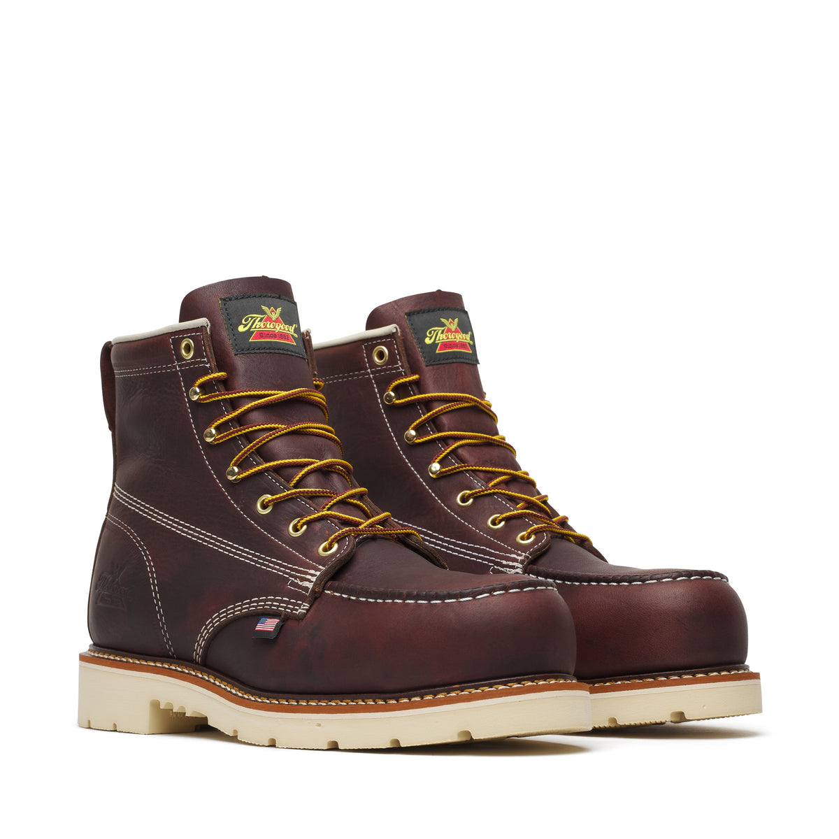 Thorogood Men's American Legacy 6" Nano Moc Toe Slip Resistant Work Boot - Brown - 804-6110 - Overlook Boots