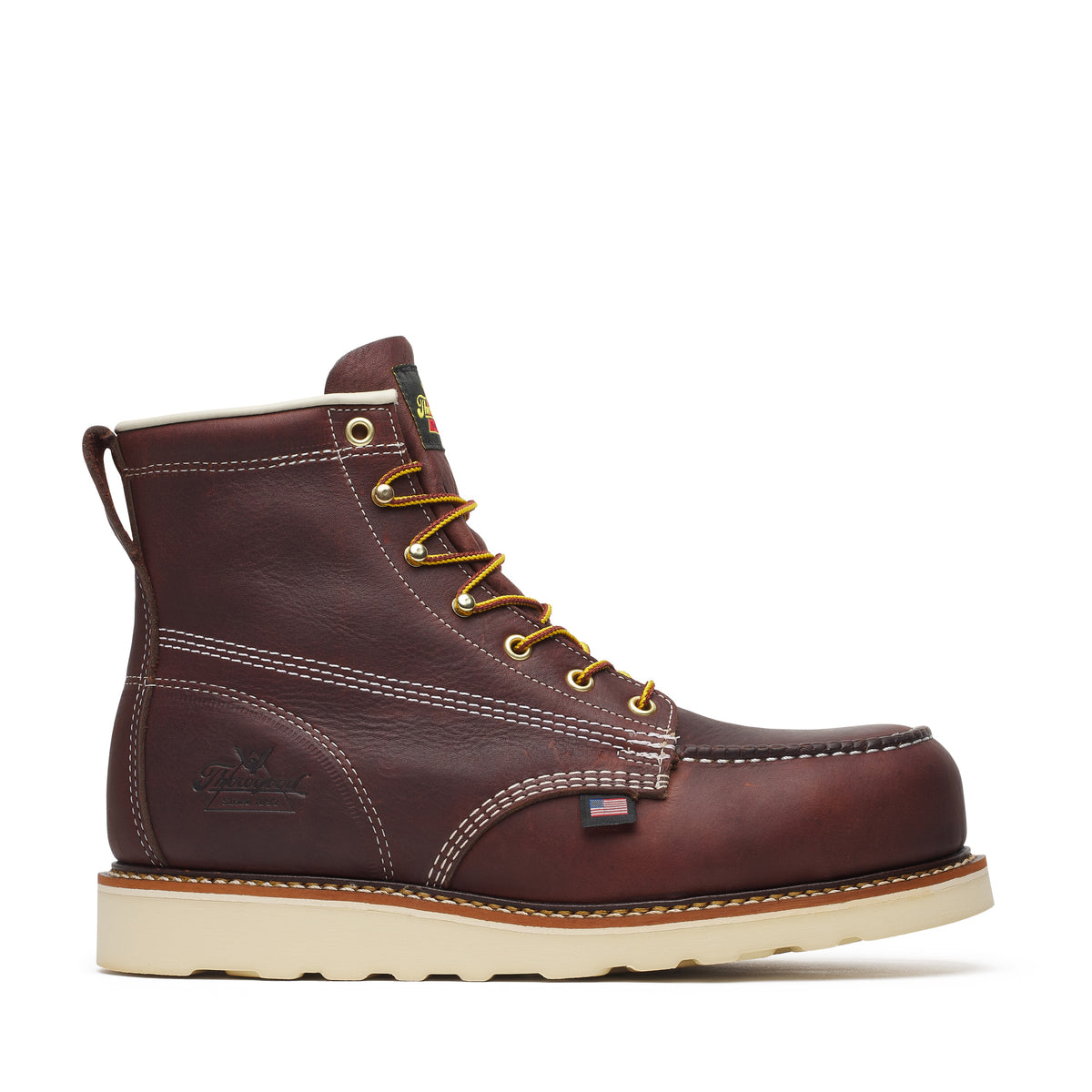 Thorogood Men's American Legacy 6" Nano Toe Slip Resistant Work Boot - Brown - 804-6120 7 / Medium / Brown - Overlook Boots