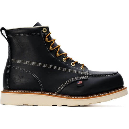 Thorogood Men's American Heritage 6" Wedge Work Boot - Black - 804-6201 8 / Medium / Black - Overlook Boots