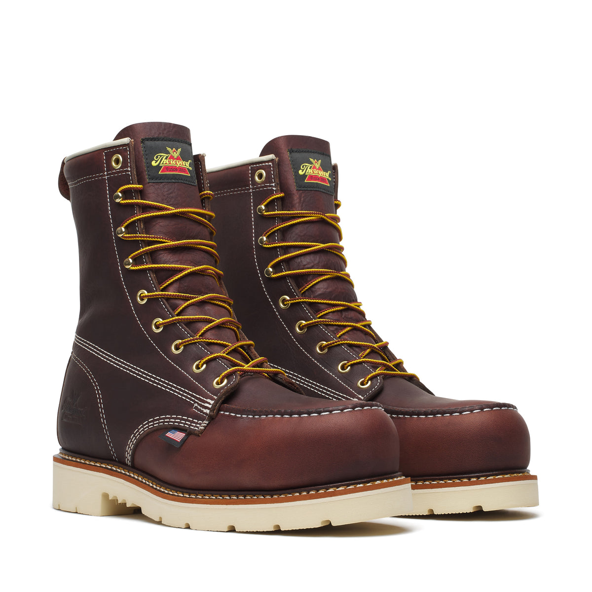Thorogood Men's American Legacy 8" Nano Moc Toe Slip Resistant Work Boot - Brown - 804-6210 - Overlook Boots