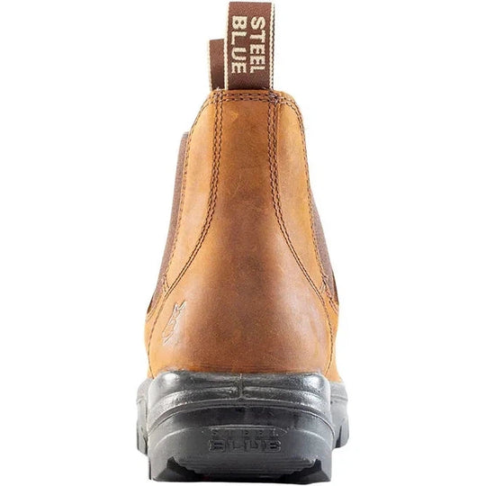 Steel Blue Men's Hobart 6" Soft Toe Water Resistant Ankle Work Boot -Brown- 810901 - Overlook Boots