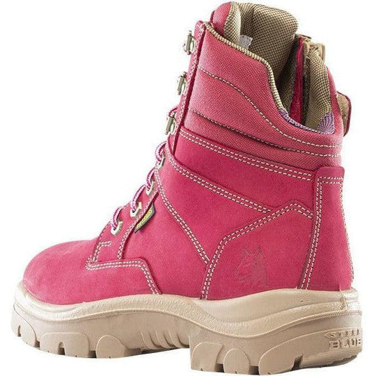 Steel Blue Women's Cross 6" Steel Toe Waterproof Side Zipper Work Boot -Pink- 812861 - Overlook Boots