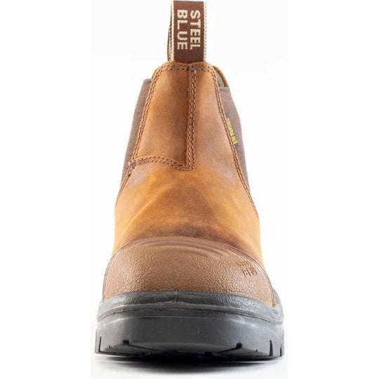 Steel Blue Men's Hobart Scuff Steel Toe Slip Resistant Work Boot -Brown- 812967 - Overlook Boots