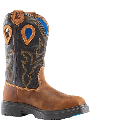 Steel Blue Men's Blue Heeler Steel Toe WP Western Work Boot- Black- 813945 - Overlook Boots