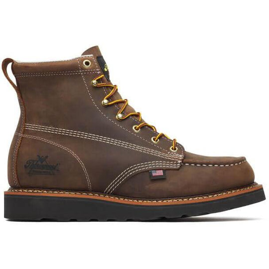 Thorogood Men's American Heritage 6" Moc Toe Wedge Work Boot - Brown - 814-4135 7 / Medium / Brown - Overlook Boots