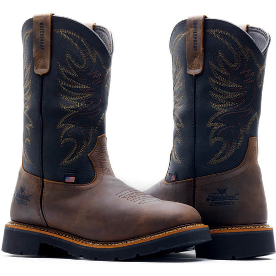 Thorogood Men's 11" Soft Toe Waterproof Western Work Boot - Brown - 814-4330 - Overlook Boots