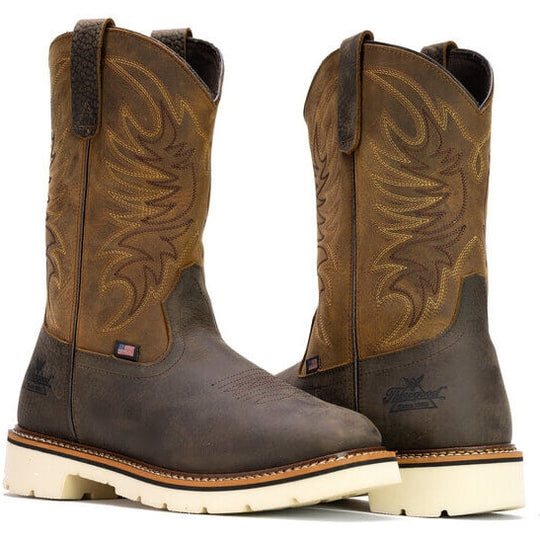 Thorogood American Heritage Bota Vaquera de Trabajo para Hombre, 11 Pulgadas, Punta Suave, Sin Agujetas, Hecha en EE. UU. - Crazyhorse - 814-4332 - Imagen 3